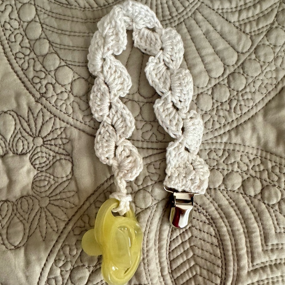 White and Yellow Braided Jewelry Accessory